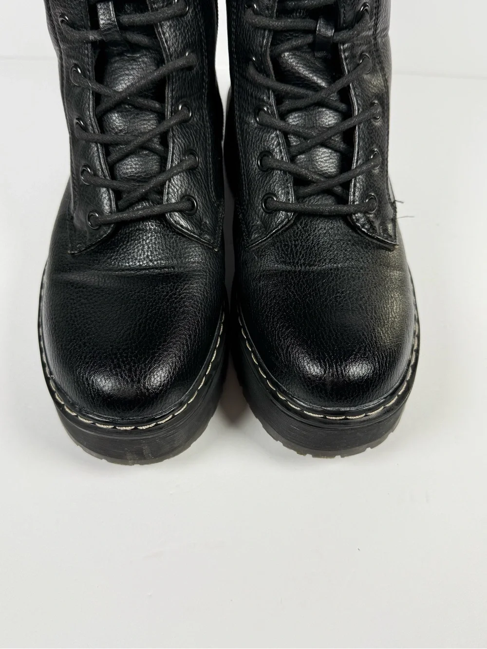 Unionbay Platform Lace Up Combat Boots Black Size 7.5